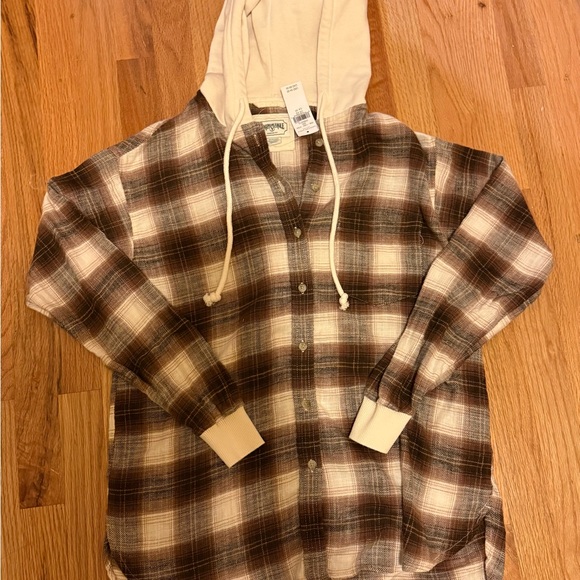 American Eagle Outfitters Tops - Women's Plaid Button-Up Hoodie